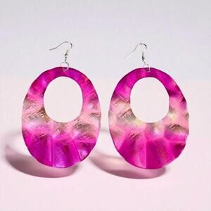Earrings Pink Shell Drop Hoop Fashion Jewelry Lightweight & Comfortable